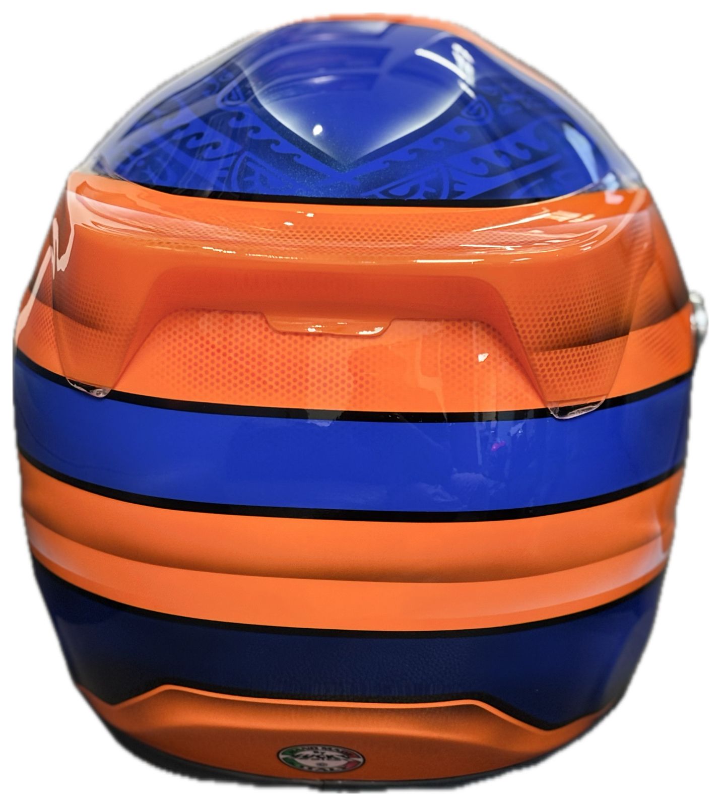 CASCO ROUX DISEÑO Y PINTURA BY LUCKY DESIGN NARANJA / AZUL