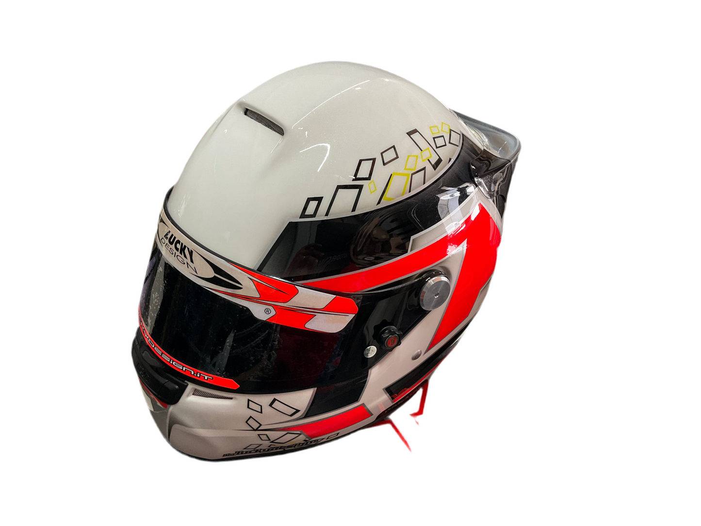 CASCO ROUX DISEÑO Y PINTURA BY LUCKY DESIGN BLANCO / NEGRO / NARANJA