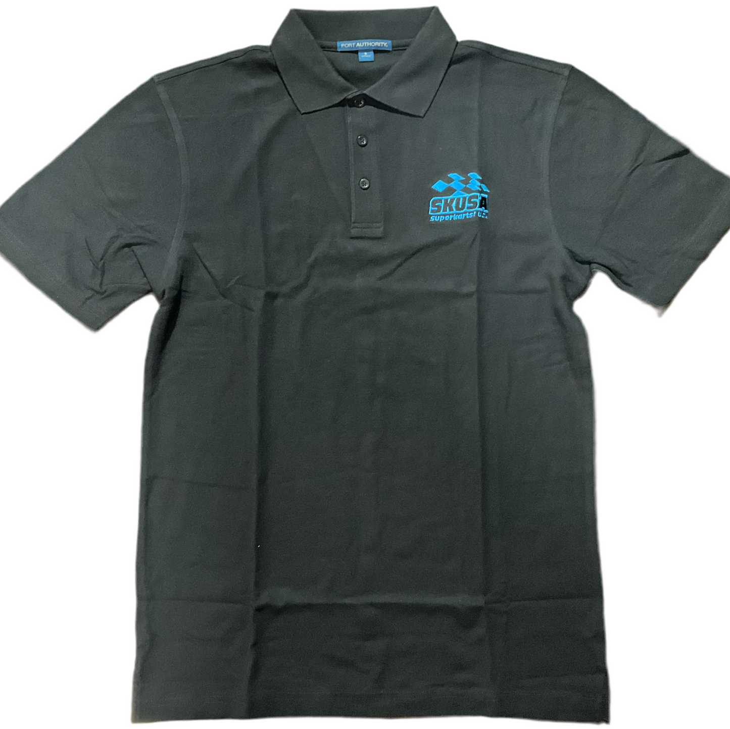 SKUSA PLAYERA TIPO POLO LOGO AZUL