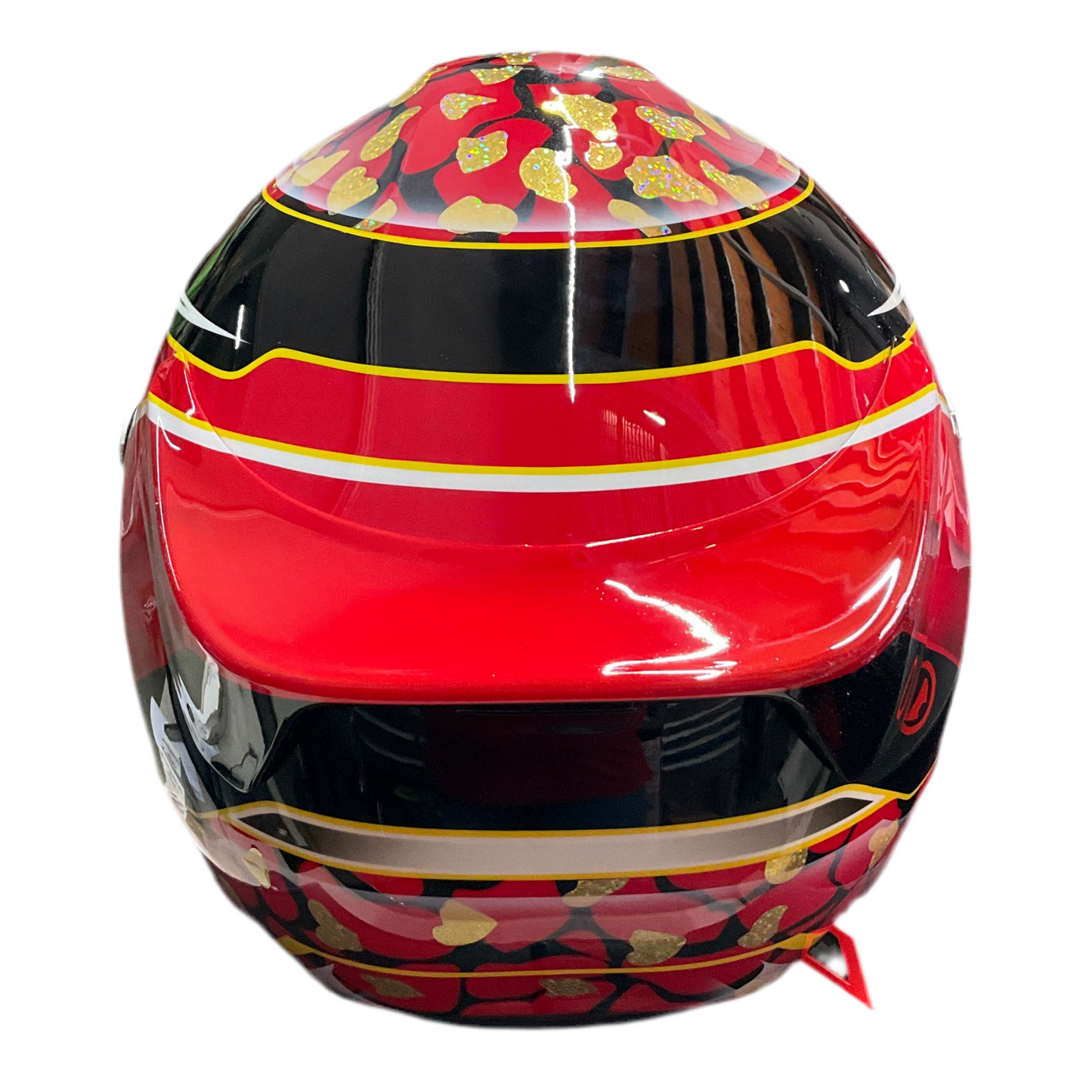 CASCO ROUX DISEÑO Y PINTURA BY LUCKY DESIGN ROJO / NEGRO / DORADO