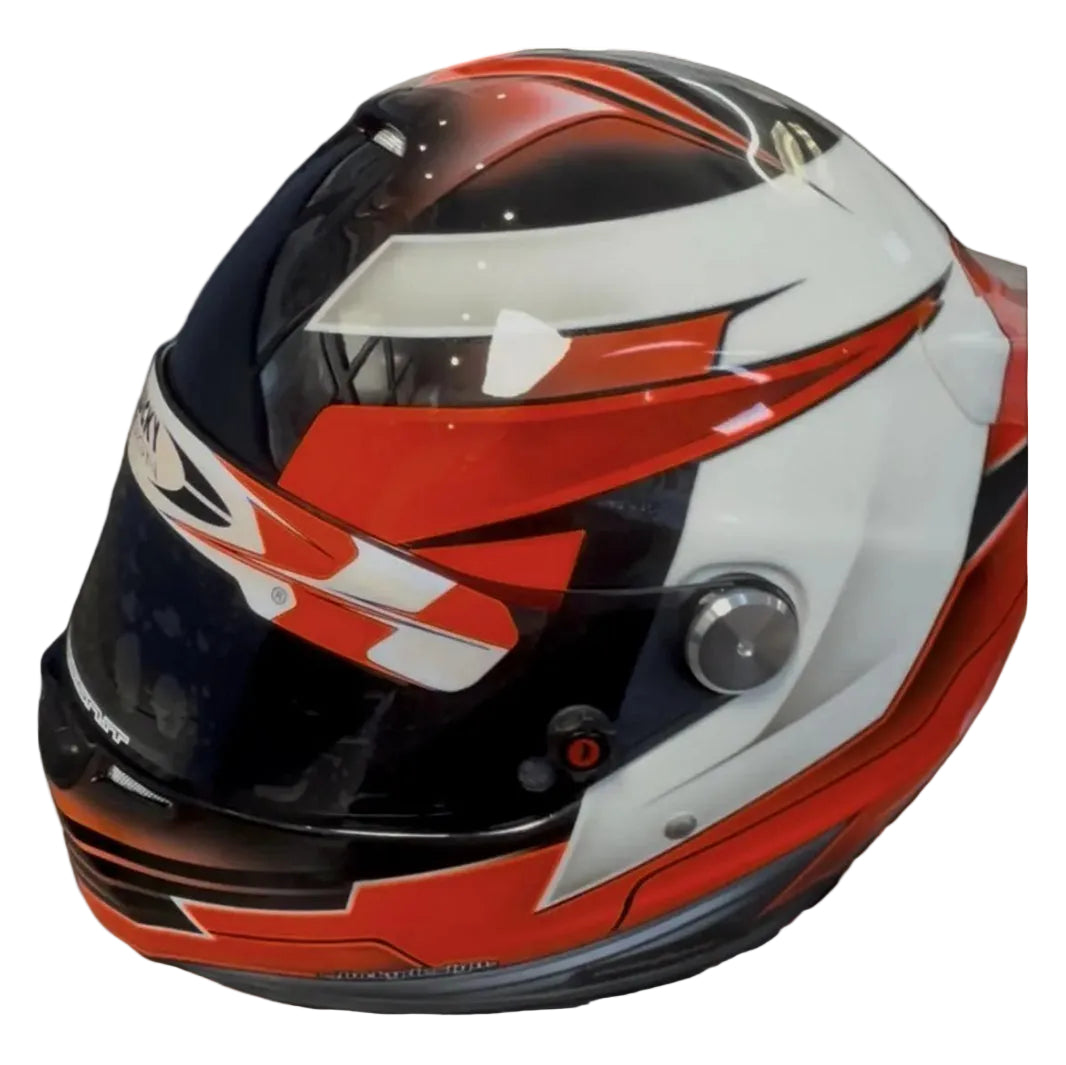 CASCO ROUX DISEÑO Y PINTURA BY LUCKY DESIGN ROJO/BLANCO/NEGRO