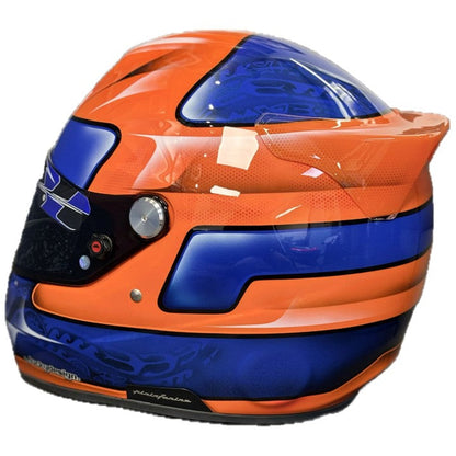 CASCO ROUX DISEÑO Y PINTURA BY LUCKY DESIGN NARANJA / AZUL
