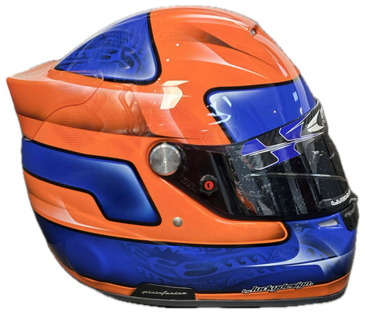 CASCO ROUX DISEÑO Y PINTURA BY LUCKY DESIGN NARANJA / AZUL