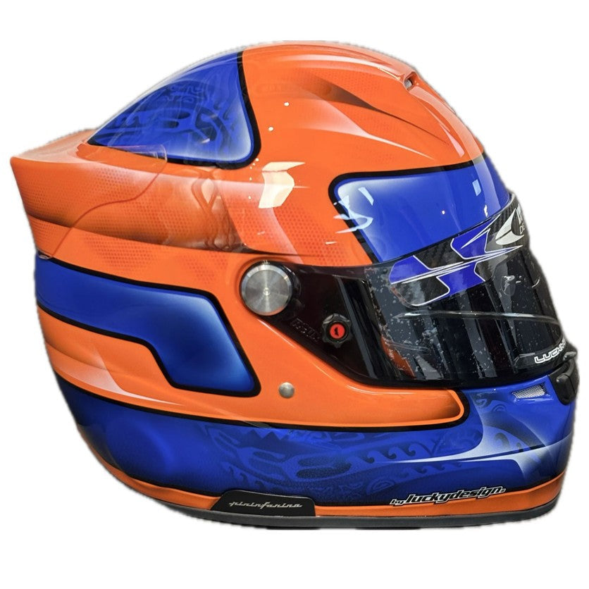 CASCO ROUX DISEÑO Y PINTURA BY LUCKY DESIGN NARANJA / AZUL