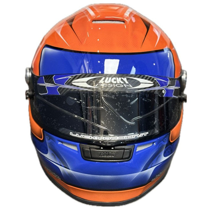 CASCO ROUX DISEÑO Y PINTURA BY LUCKY DESIGN NARANJA / AZUL