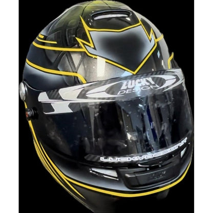 CASCO ROUX DISEÑO Y PINTURA BY LUCKY DESIGN NEGRO/GRIS/AMARILLO