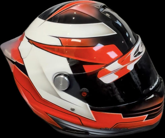 CASCO ROUX DISEÑO Y PINTURA BY LUCKY DESIGN ROJO/BLANCO/NEGRO