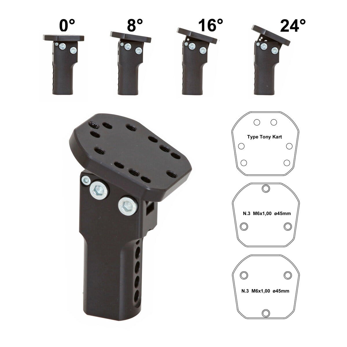 Base ajustable de columna larga NEGRO OTK MAR